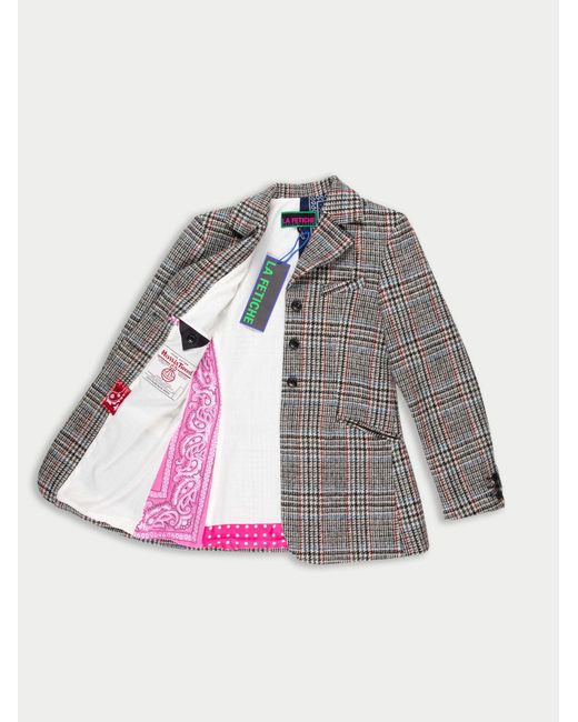 La Fetiche Gray Bianca Tweed Tailored Riding Jacket