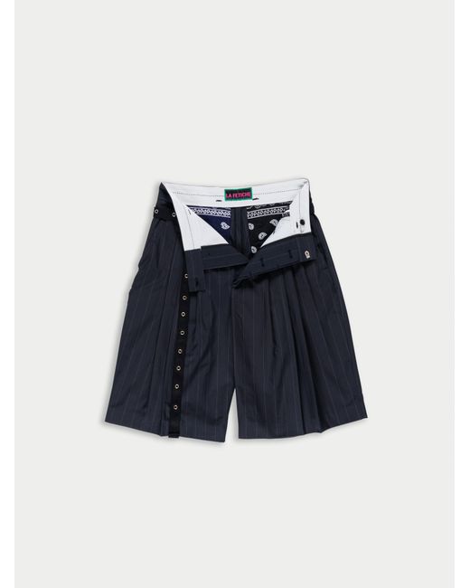 La Fetiche Blue Jack Pinstriped Tailored Shorts