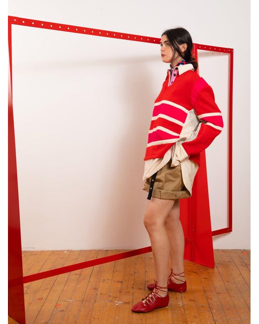 La Fetiche Pink Martha Reworked Oversized Rugby Shirt