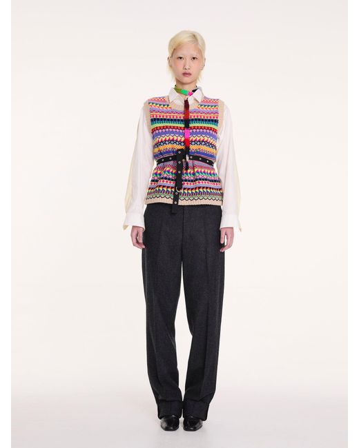 La Fetiche White Sarah Fairisle Sweater Vest