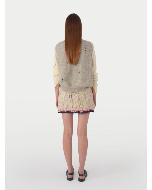 La Fetiche White Millie Crew Neck Sweater