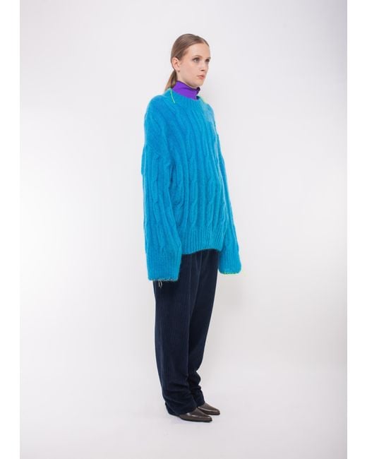 La Fetiche Blue Aurora Cable Sweater