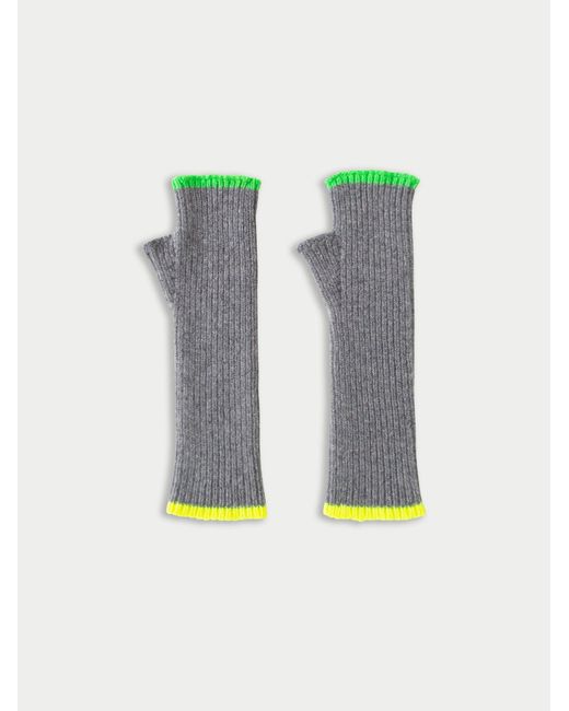 Women's Green Claude Ribbed Fingerless Mittens