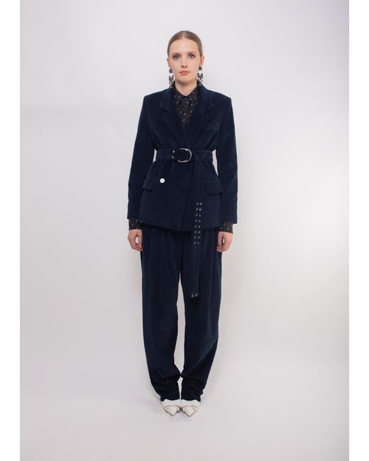 La Fetiche Blue Angela Pleated Trousers