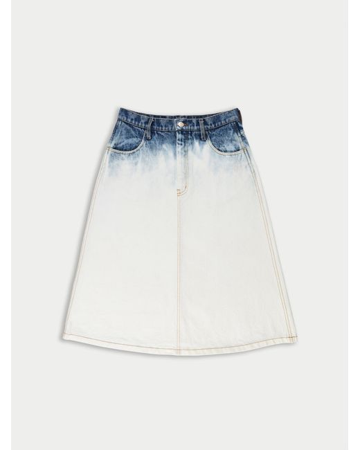 La Fetiche Blue Poppy Denim Mid Length Skirt