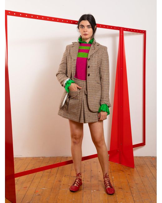 La Fetiche Natural Brigitte Tweed Mini Skirt