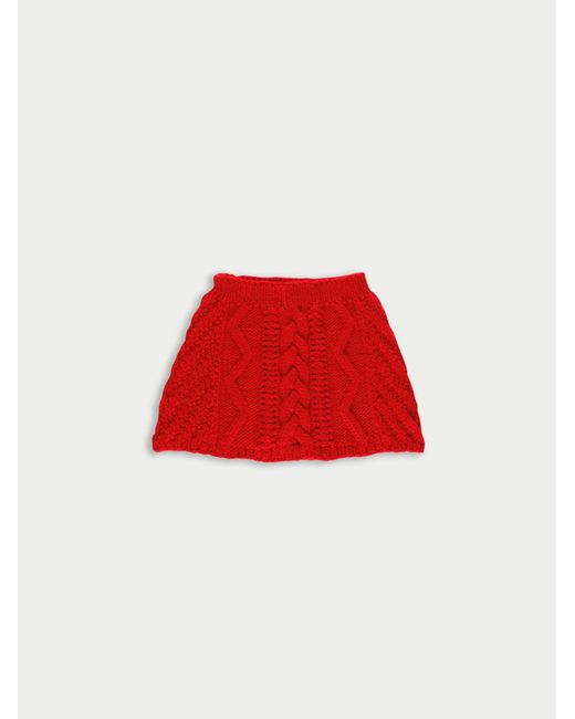 La Fetiche Red Kat Cable Skirt