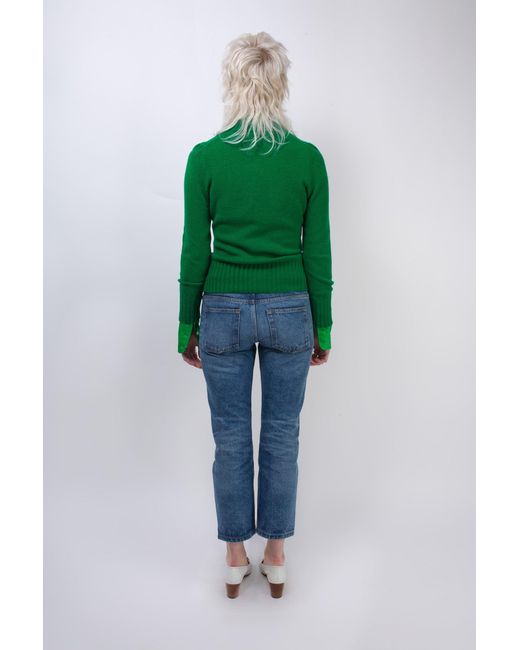 La Fetiche Green Gloria Crew Neck Sweater