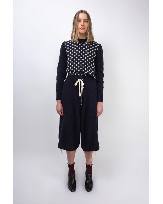 La Fetiche Blue Liza Spotty Intarsia Sweater