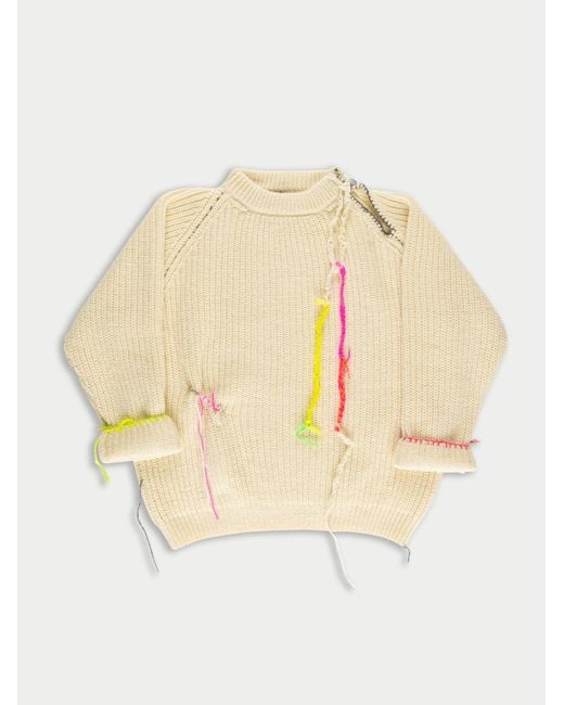 La Fetiche Natural Bunny Oversized Fishermans Rib Sweater