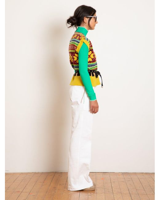 La Fetiche Yellow Josef Traditional Fairisle V-Neck Sweater Vest
