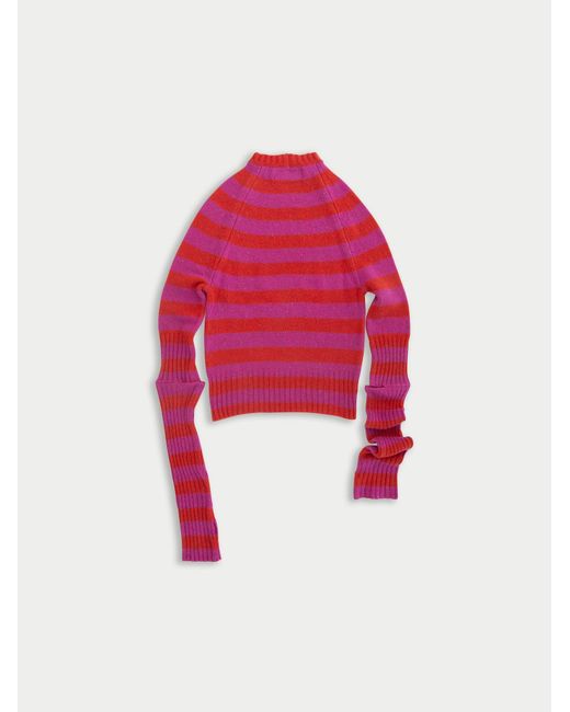 La Fetiche Red Stevie Skinny Striped Sweater