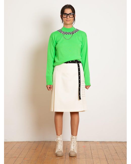 La Fetiche Green Benita Fine Knit Sweater