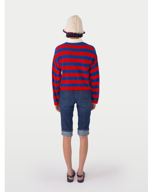 La Fetiche Red Laurent Striped Sweater