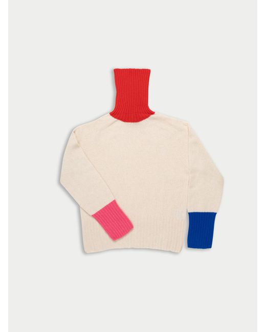 La Fetiche White Rudi Traditional Seam-Free Polo Sweater