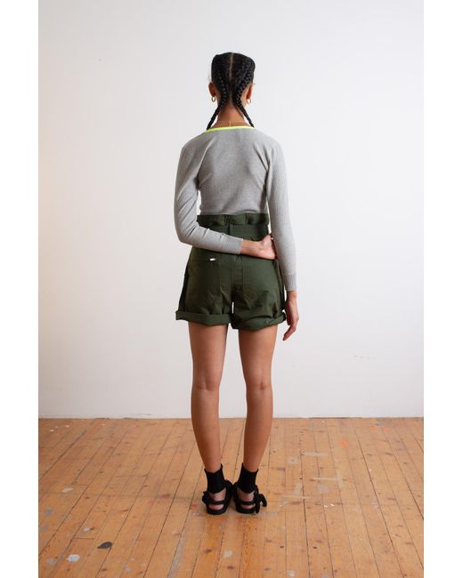 La Fetiche Green Dav Work Wear Styled Shorts