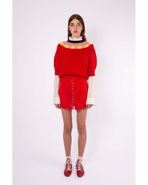 La Fetiche Red Otti Fairisle Shetland Sweater