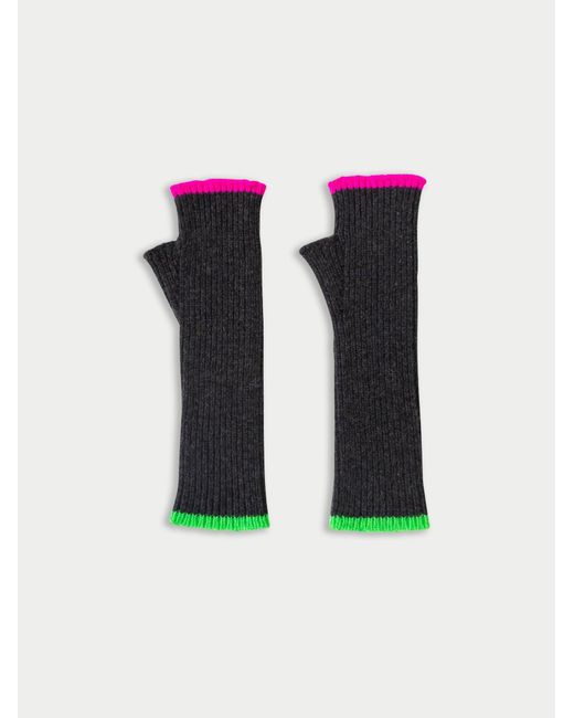 La Fetiche Black Claude Ribbed Fingerless Mittens