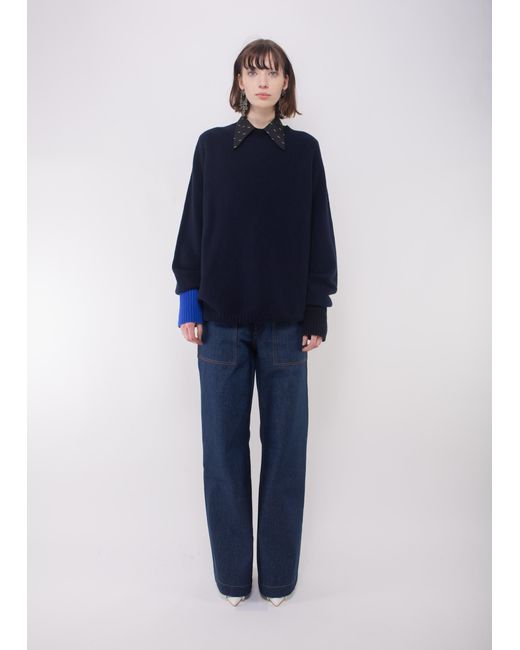 La Fetiche Blue Bryan Lambswool Sweater