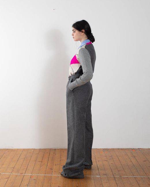 La Fetiche Pink Plum Traditional 'Argyle' Intarsia Sweater