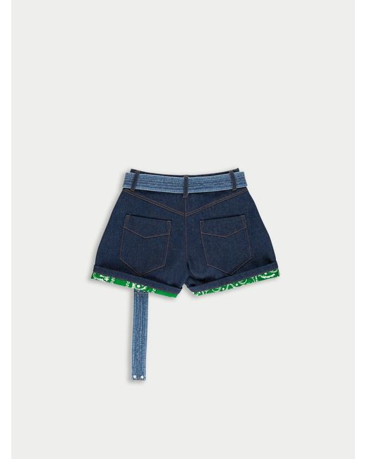 La Fetiche Blue Marguerite Raw Denim Short