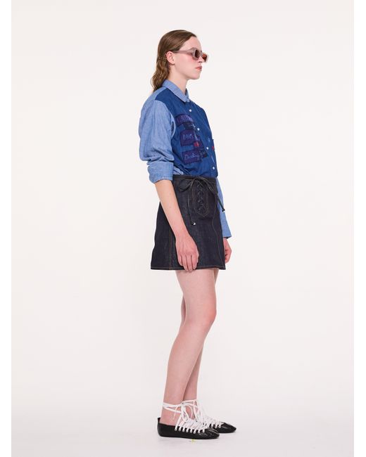 La Fetiche Blue June Menswear Colour Blocked Shirt