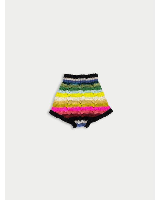 La Fetiche White Edie Hand Knitted Cable Pants
