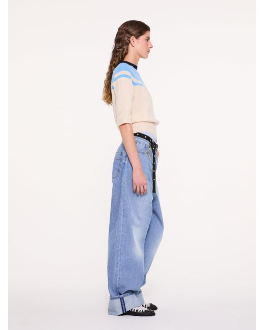 La Fetiche Blue Ady 3/4 Sleeve Sweater