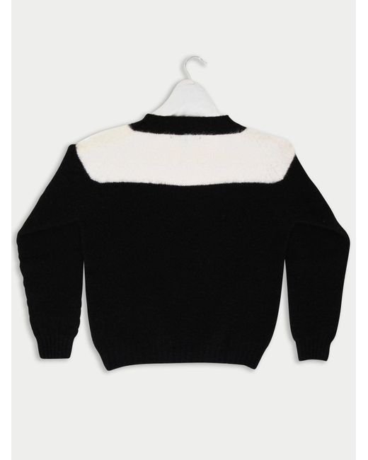 La Fetiche Black Penelope Traditional Seamfree Fairisle Sweater With Graphic Yoke Design