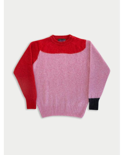 La Fetiche Pink Eva Oversized Brushed Sweater