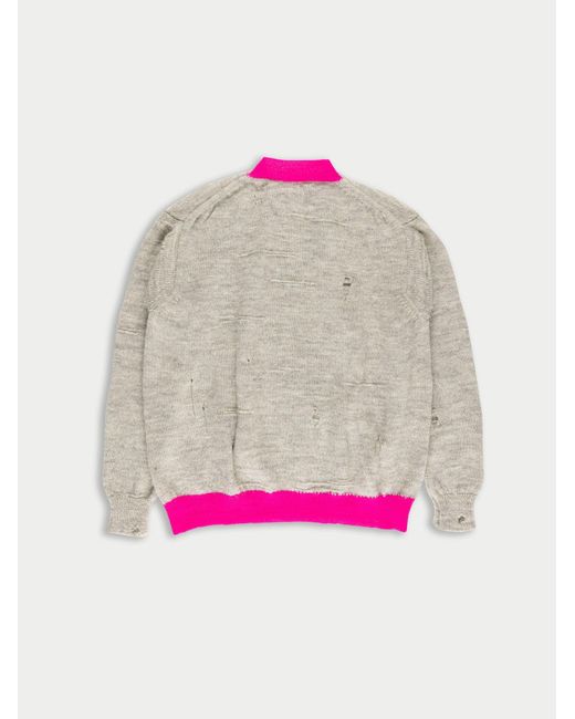 La Fetiche Pink Maeve Mistake Stitch Crew Neck Sweater