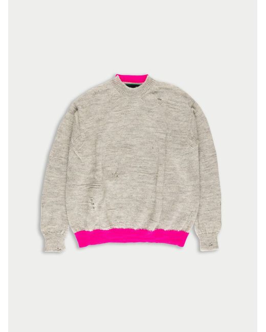 La Fetiche Pink Maeve Mistake Stitch Crew Neck Sweater