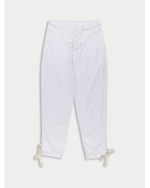 La Fetiche White Robert Cotton Patched Trousers