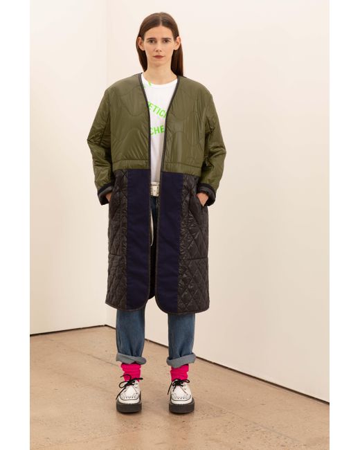 La Fetiche Blue Goude Padded Coat Liner