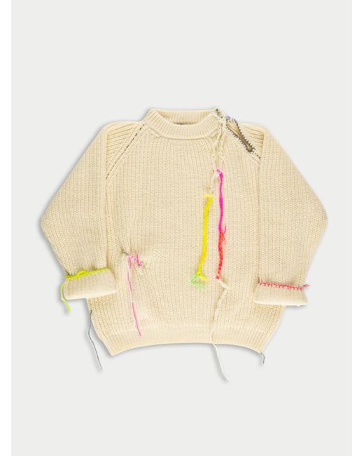La Fetiche Natural Bunny Oversized Fishermans Rib Sweater