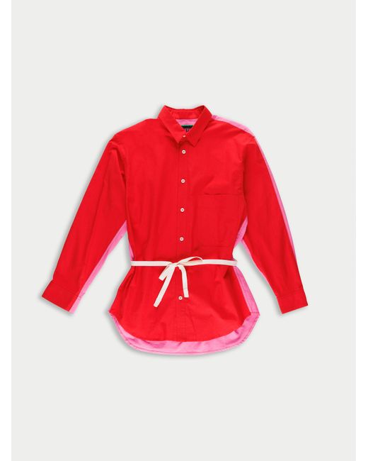 La Fetiche Red June Colour Blocked Shirt
