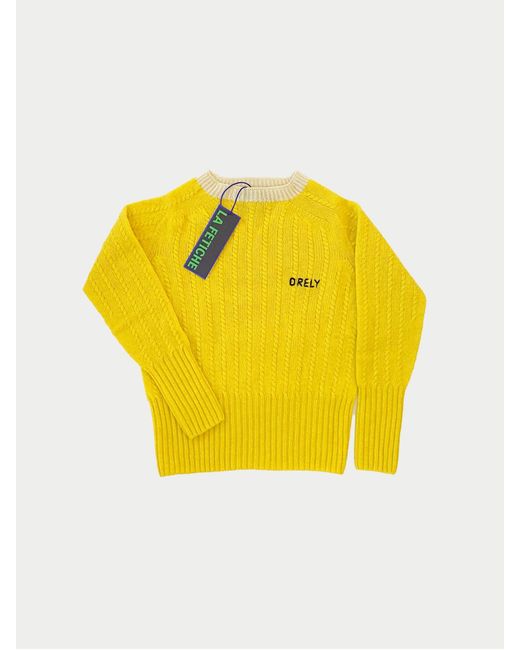 La Fetiche Yellow Pierre Cable Knit Shetland Sweater
