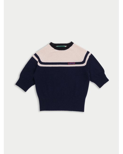 La Fetiche Blue Ady 3/4 Sleeve Sweater