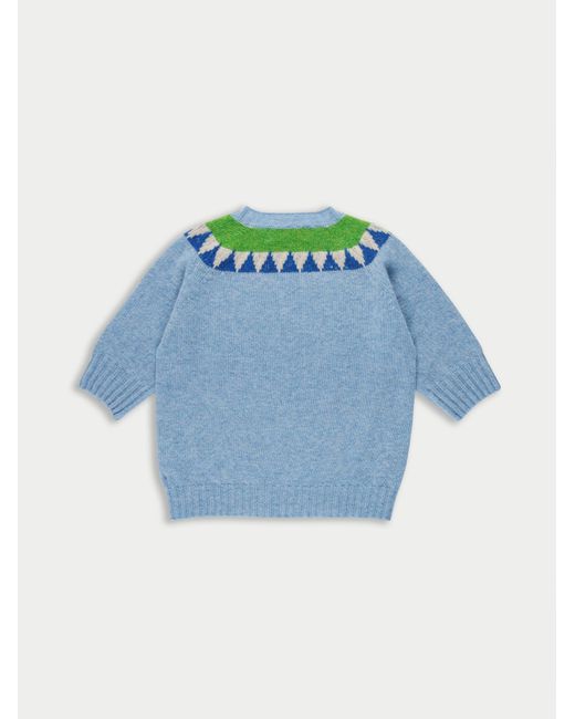 La Fetiche Blue Otta Fairisle Shetland Sweater