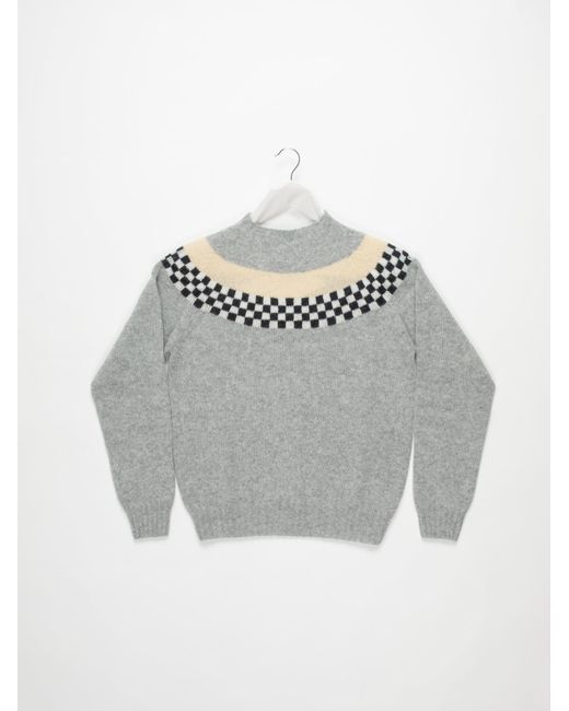 La Fetiche Gray Nova Fairisle Shetland Sweater