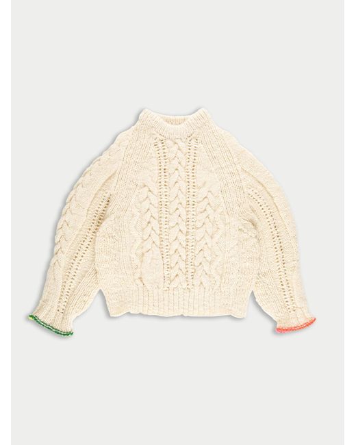 La Fetiche Natural Marianne Hand Knitted Cable Sweater