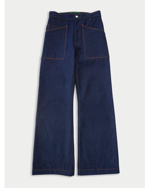 La Fetiche Blue Neil Denim Wide Leg Jean