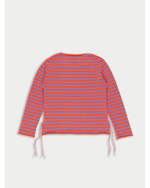 La Fetiche Pink Armi Lightweight Striped Crew Neck Sweater