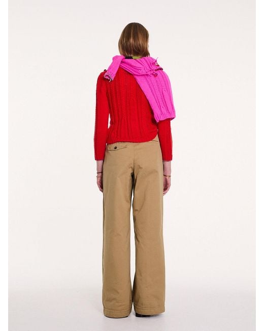 La Fetiche Pink Ivy Handknitted Cable Sweater