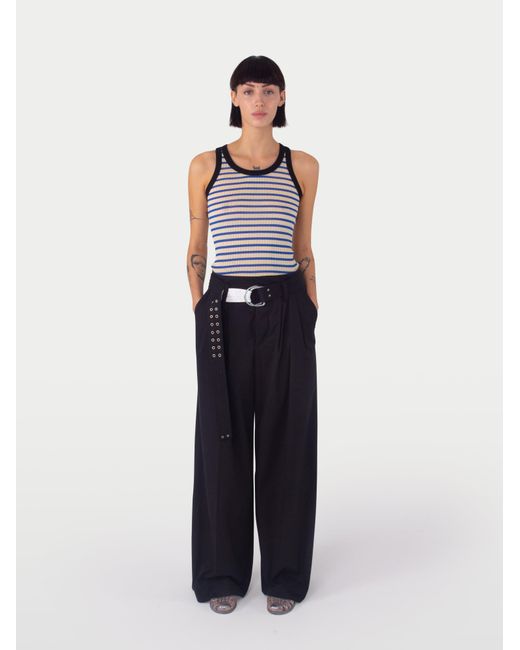 La Fetiche Blue Romy Striped Vest