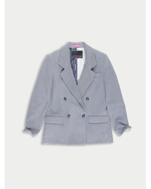 Women's Blue Camille Tailored Corduroy Blazer Jacket