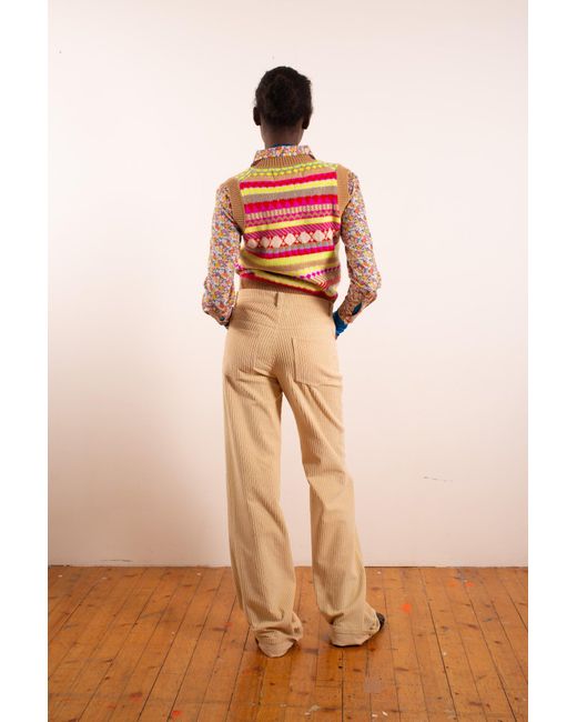 La Fetiche White Pauline Jumbo Corduroy Jeans
