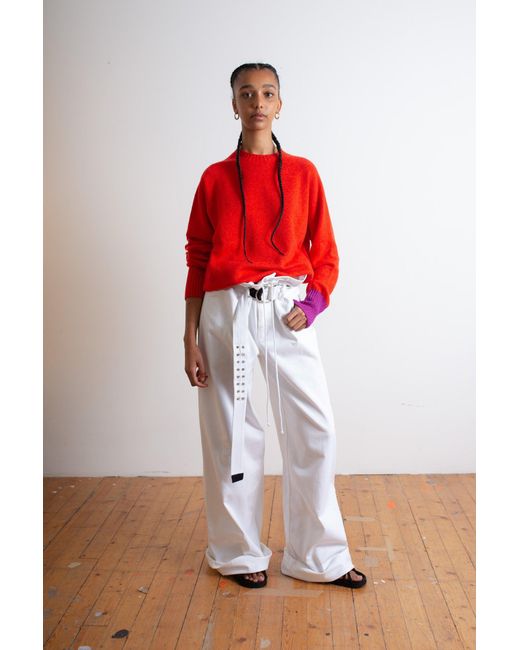 La Fetiche Red Bryan Oversized Lambswool Sweater