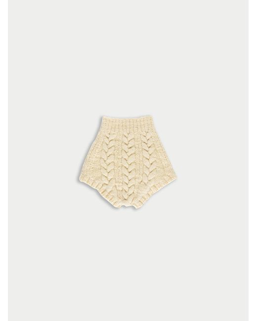 La Fetiche White Edie Handknitted Striped Pants