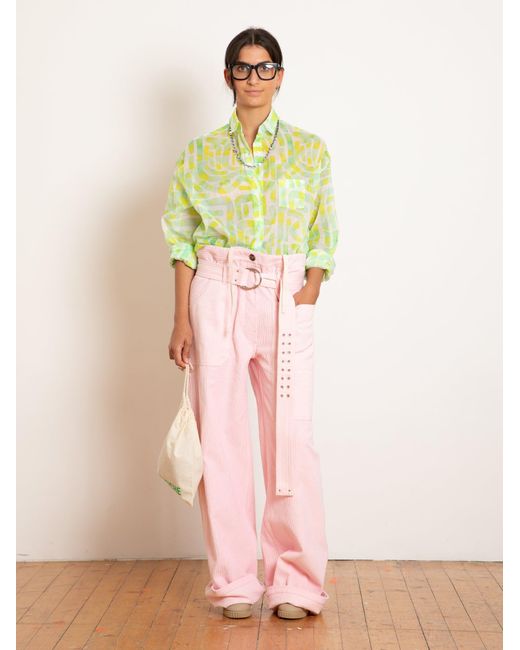 La Fetiche Blue Hamnett Printed Lightweight Cotton Voile Style Shirt